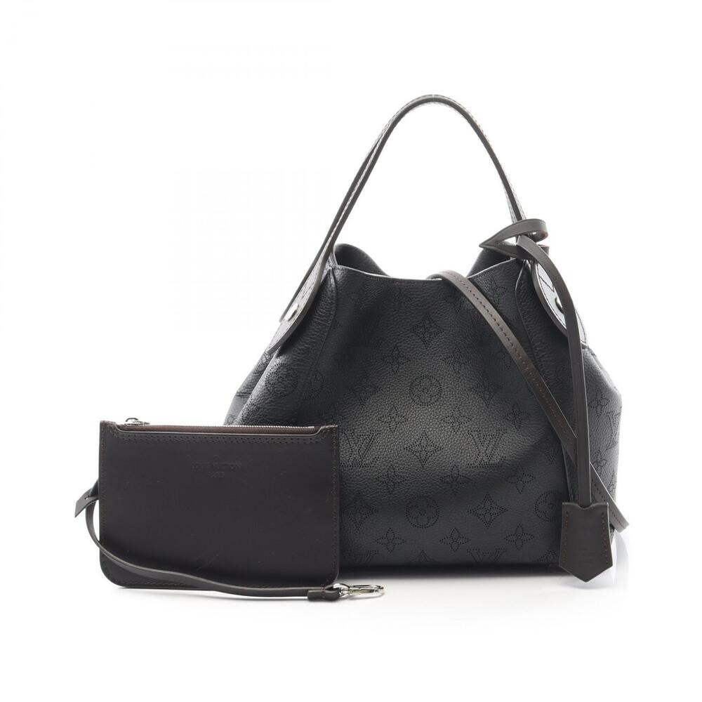 Louis Vuitton Hina Tote Bag Leather Mahina Black Brown